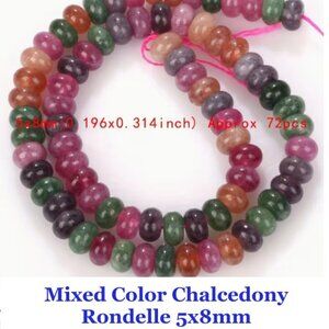  Mixed color Chalcedony Rondelle 5x8mm